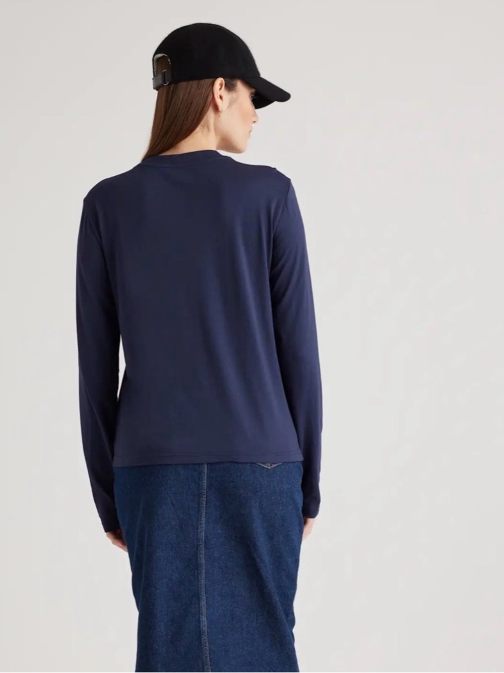 Cotton Modal relaxed, longsleeve tee/ Navy/ Medium - Picture 5 of 8